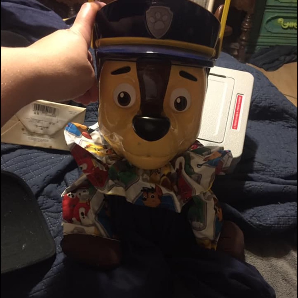 Paw Patrol Easter basket. Body is made on to it.